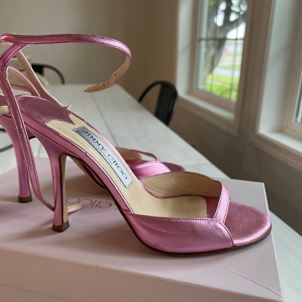 Jimmy Choo coupe heels in Metallic Nappa Candy